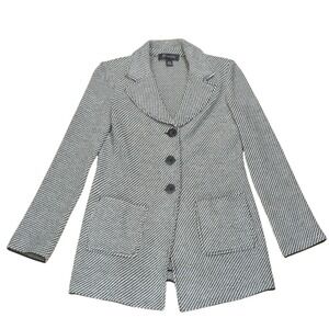 St John Knit Blazer Jacket Houndstooth Wool Blend Womens 2 Career Old Money Chic